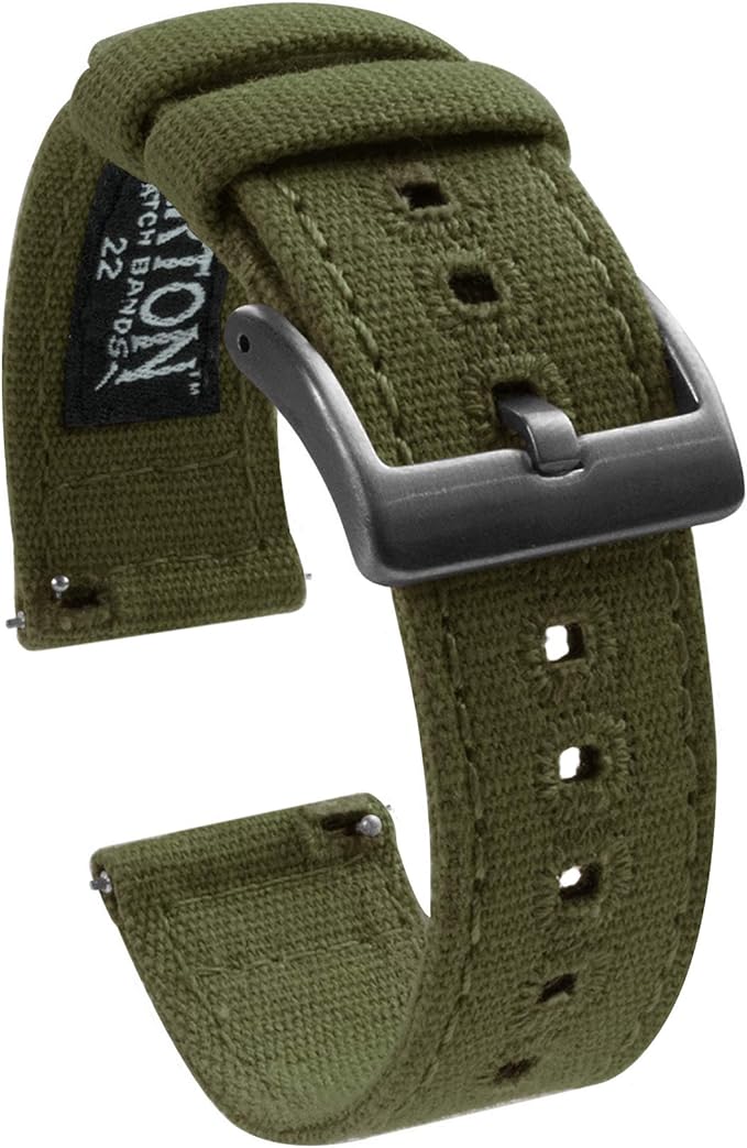 Military NATO watch strap in black with durable hardware