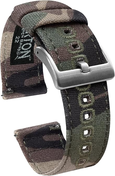 Tactical watch band with reinforced stitching for durability